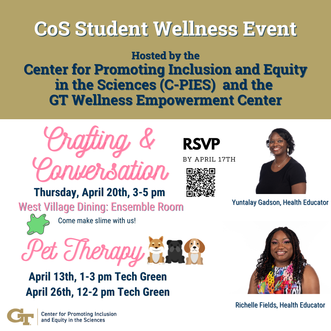 Join C-PIES for a student wellness event.
Join C-PIES for a student wellness event.
