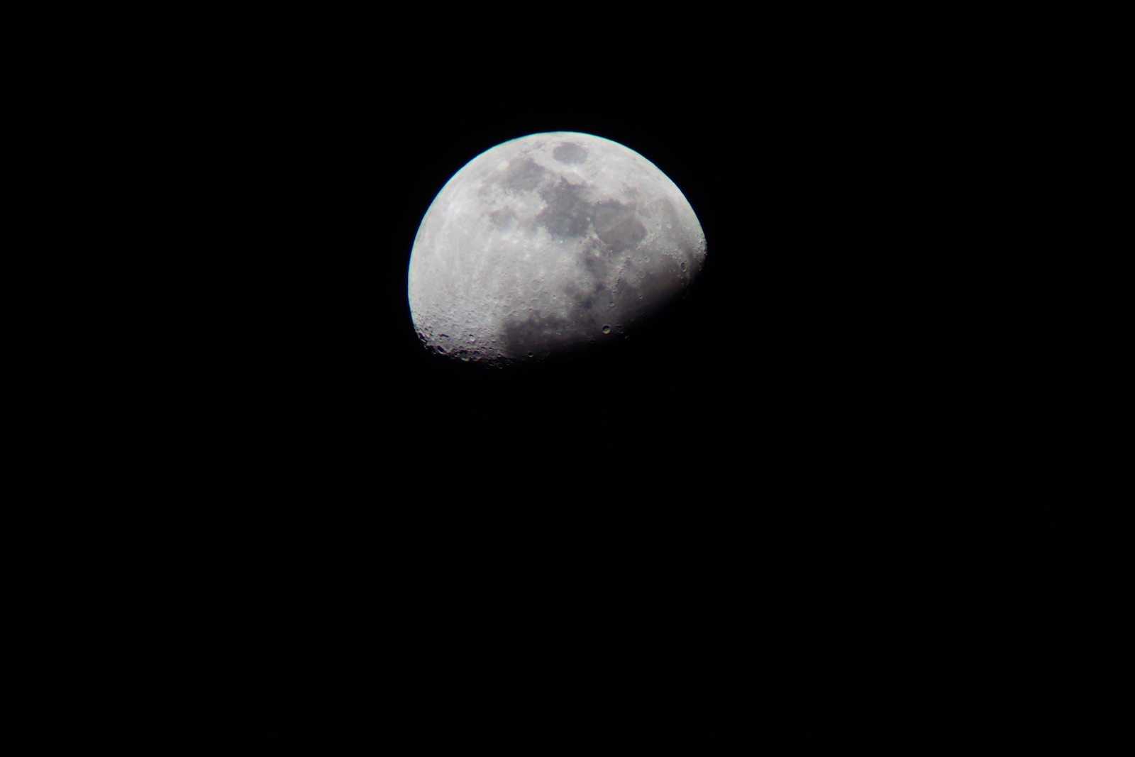 Craters on the moon were clearly visible during Public Night at the Georgia Tech Observatory. Photo taken Feb. 10 by Nathan Touchberry.