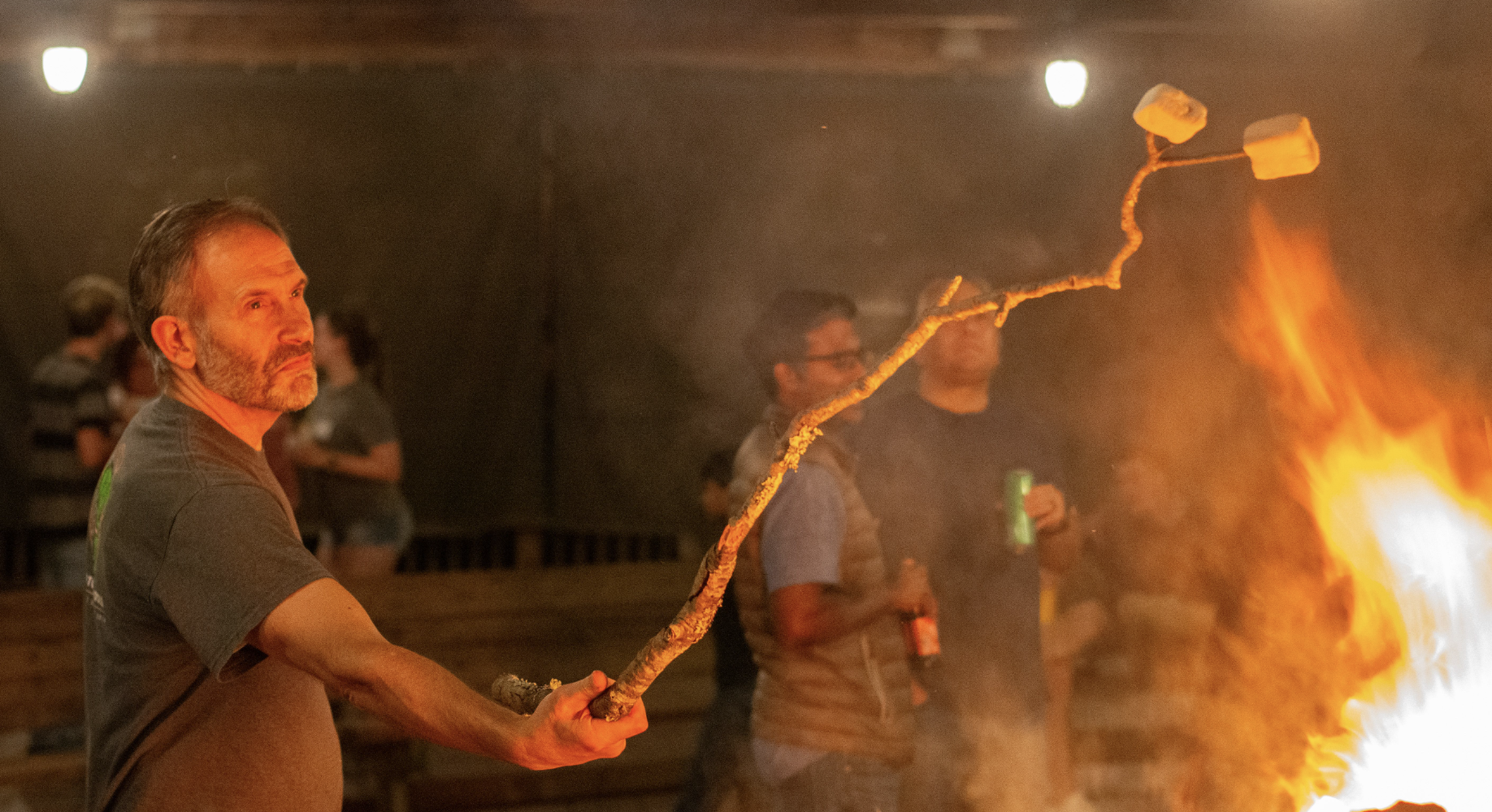 Marc Cicerone roasting marshmallows epically