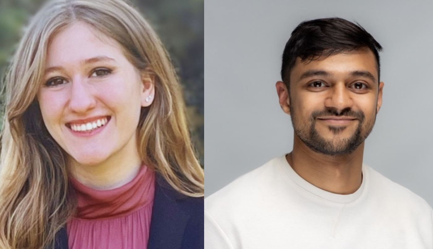 Portraits of Morgan Polk and Shehan Parmar.