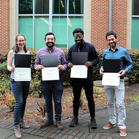 Emily McGuinness, Daniel Vallejo, Olatomiwa Bifarin, and Carlo Andrea Riccardo Perini (left to right)